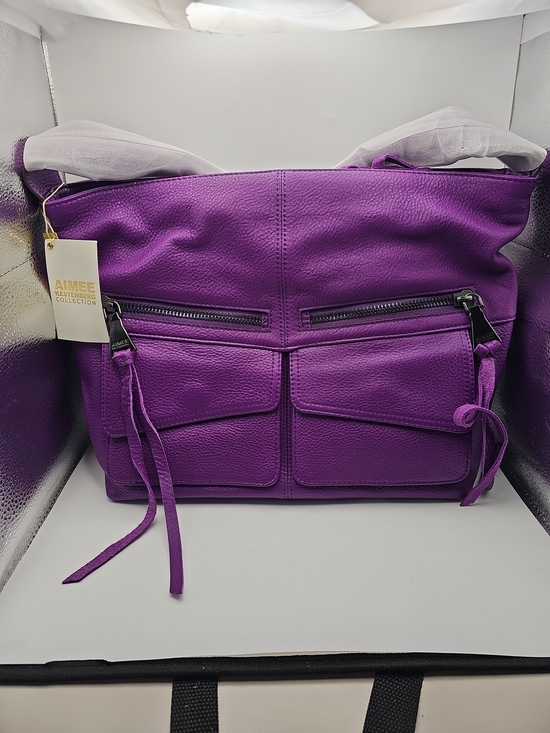 Aimee Kestenberg Handbags - AIMEE KESTENBERG Purple Leather Shoulder Bag - NEW OLD STOCK